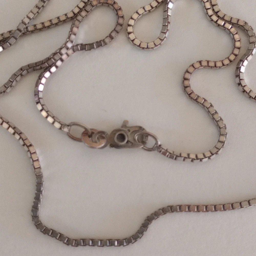 Vtg Ciani Italy Sterling Silver Box Necklace - Picture 2 of 2